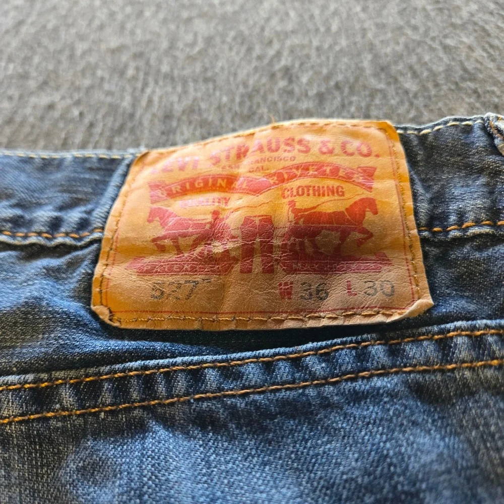 Levi's 527 Bootcut Jeans Mens 36x30 Blue Denim Low Rise Slim Fit Workwear